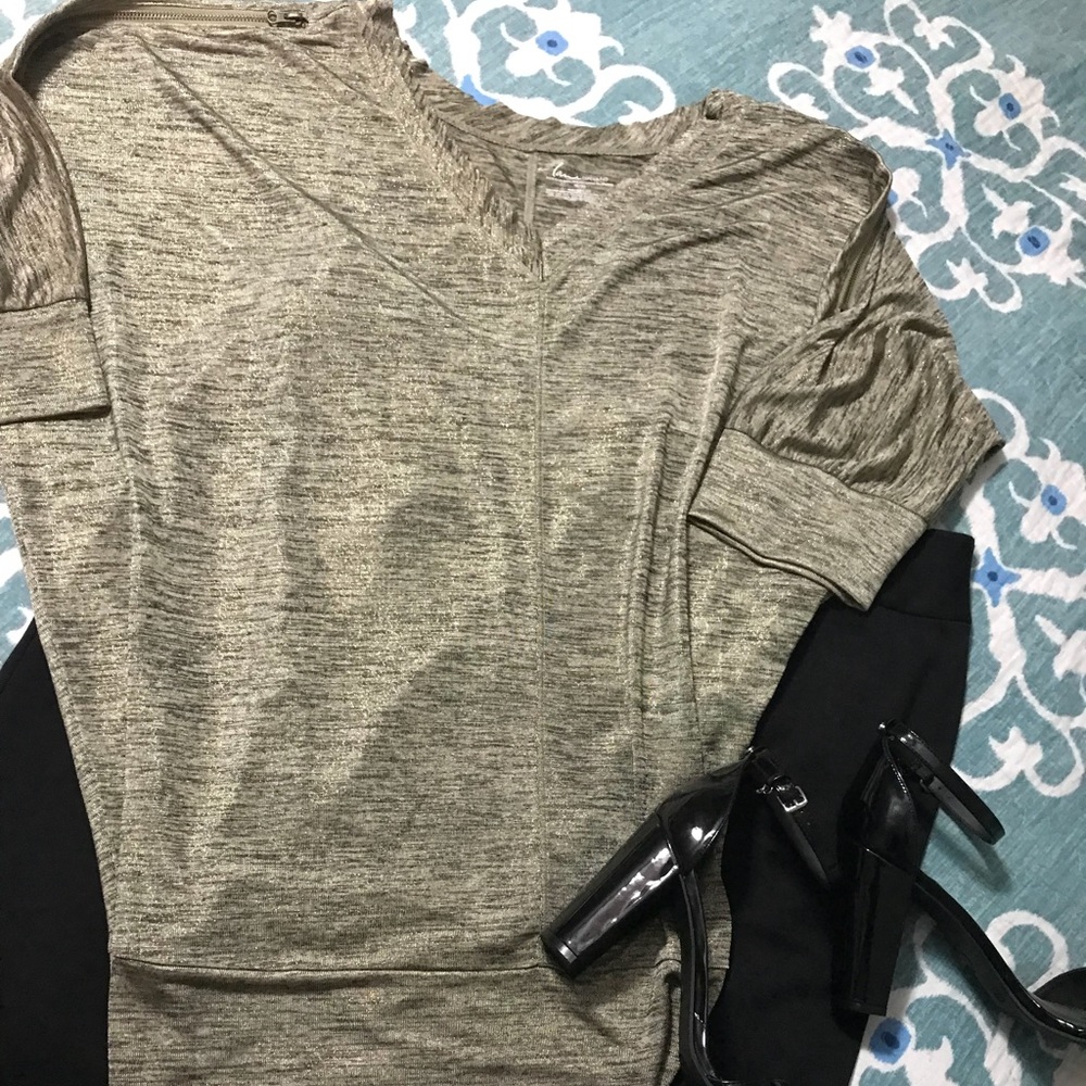 Gold cold-shoulder Top Plus Size